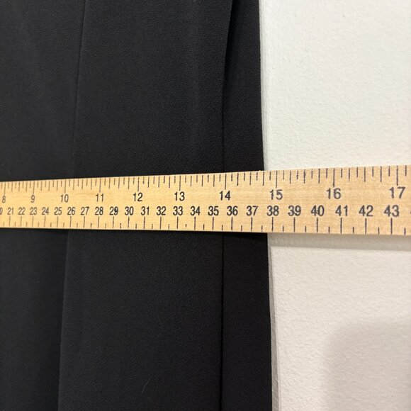 VTG Sheri Martin New York Black V-Neck Cocktail Formal Dress Size 12 Sheer Hem - Picture 5 of 7